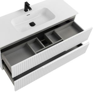 База под раковину Cezares подвесная с двумя выкатными ящиками, Bianco Opaco, 800x457x500, DUET-N-800-2C-SO-BO